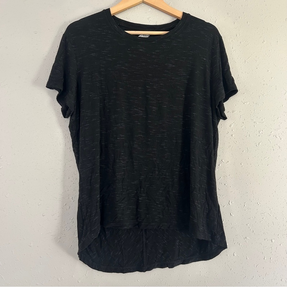 🦋 Avia Black Relaxed High Low Short Sleeve Tee Athletic Athleisure XL Workout